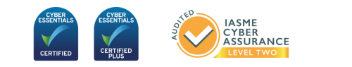 Cyber Essentials, Cyber Essentials Plus, IASME Cyber Assurance Level Two logos