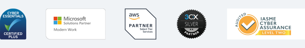 nTrust Credentials 2025 Cyber Essentials Certified Plus, Microsoft Solutions Partner, AWS Partner, 3CX Silver Partner, IASME Cyber Assurance Level 2